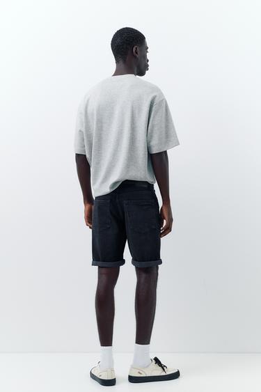Ripped denim Bermuda shorts — Faded black 2