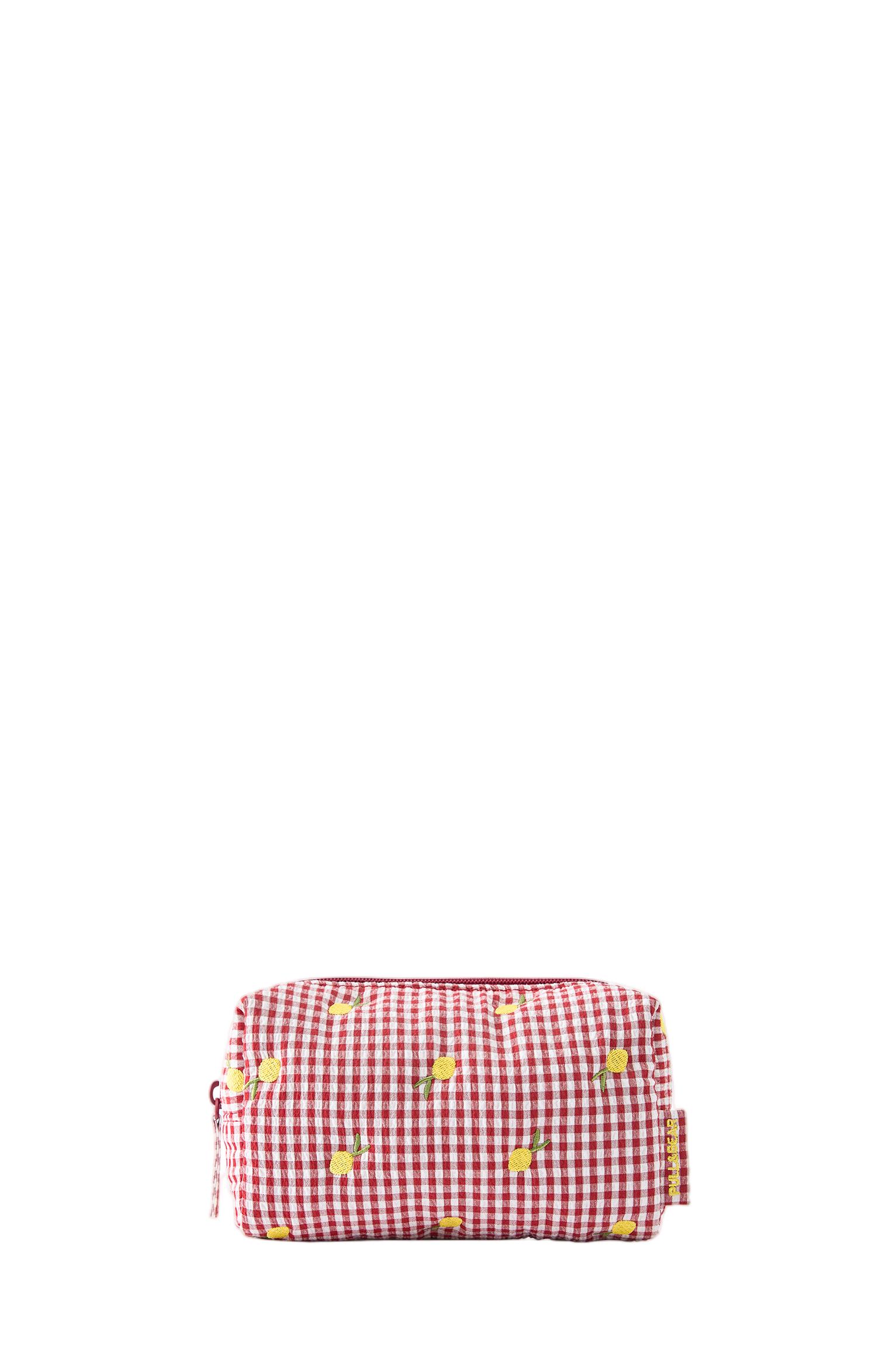 Gingham fruit wash bag — Red