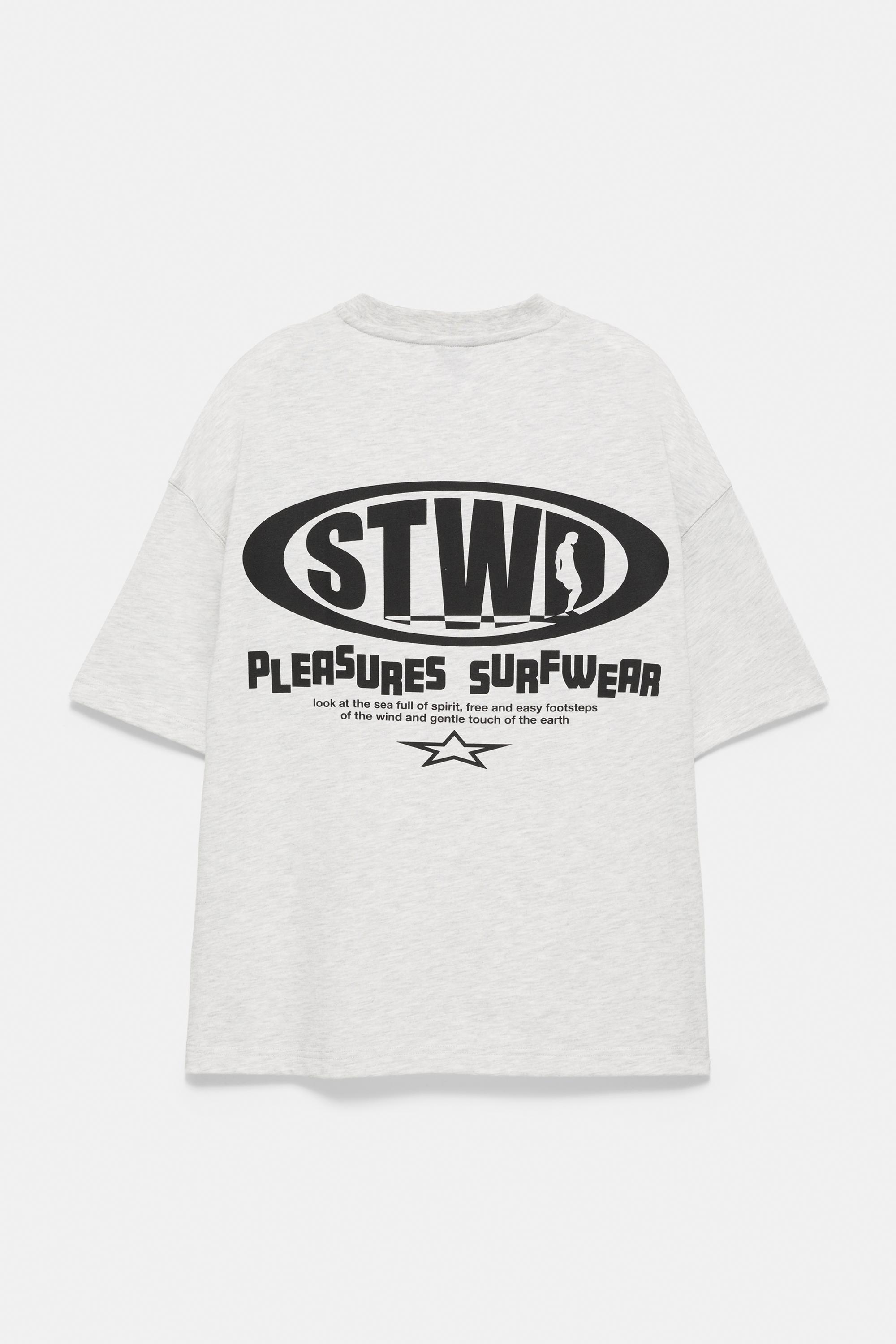 Pleasures x STWD boxy T-shirt — Grey/Taupe brown