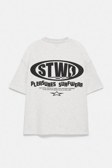 Pleasures x STWD boxy T-shirt — Grey/Camel 3
