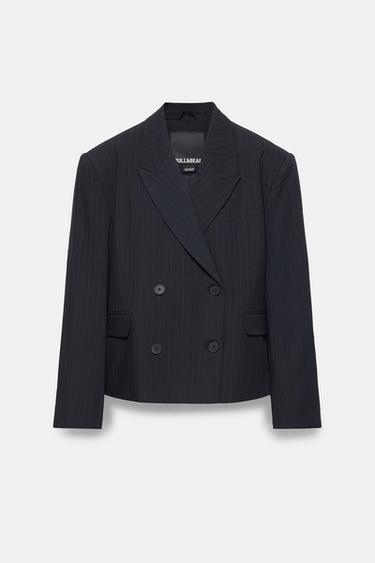 Boxy pinstripe blazer — Dark navy 5
