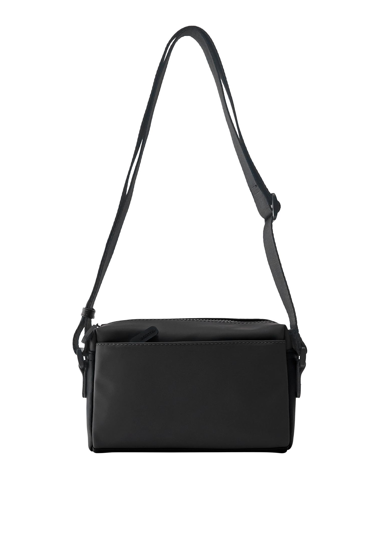 Rubberised crossbody bag — Black