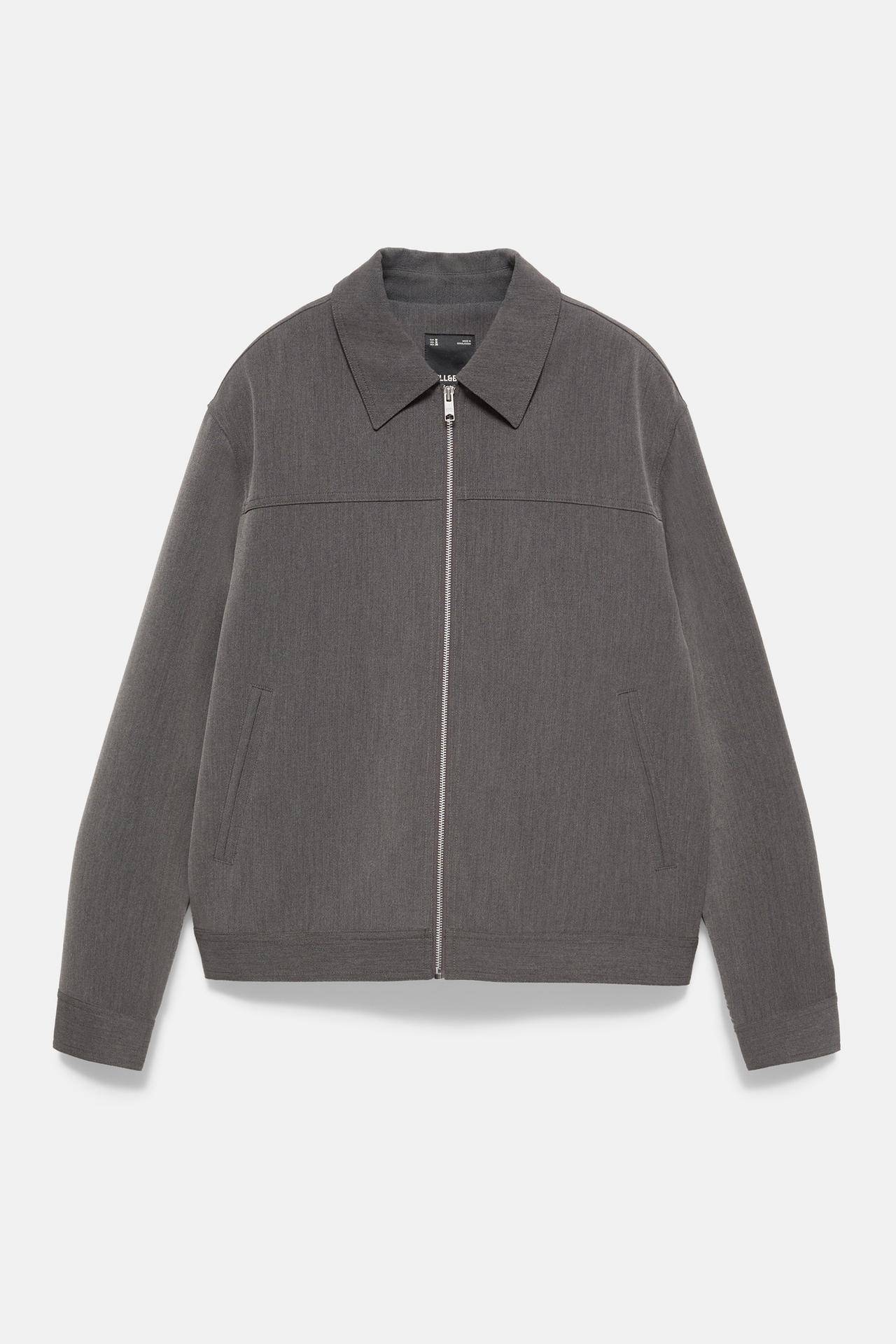 Tailored fit jacket with zip — Anthracite grey