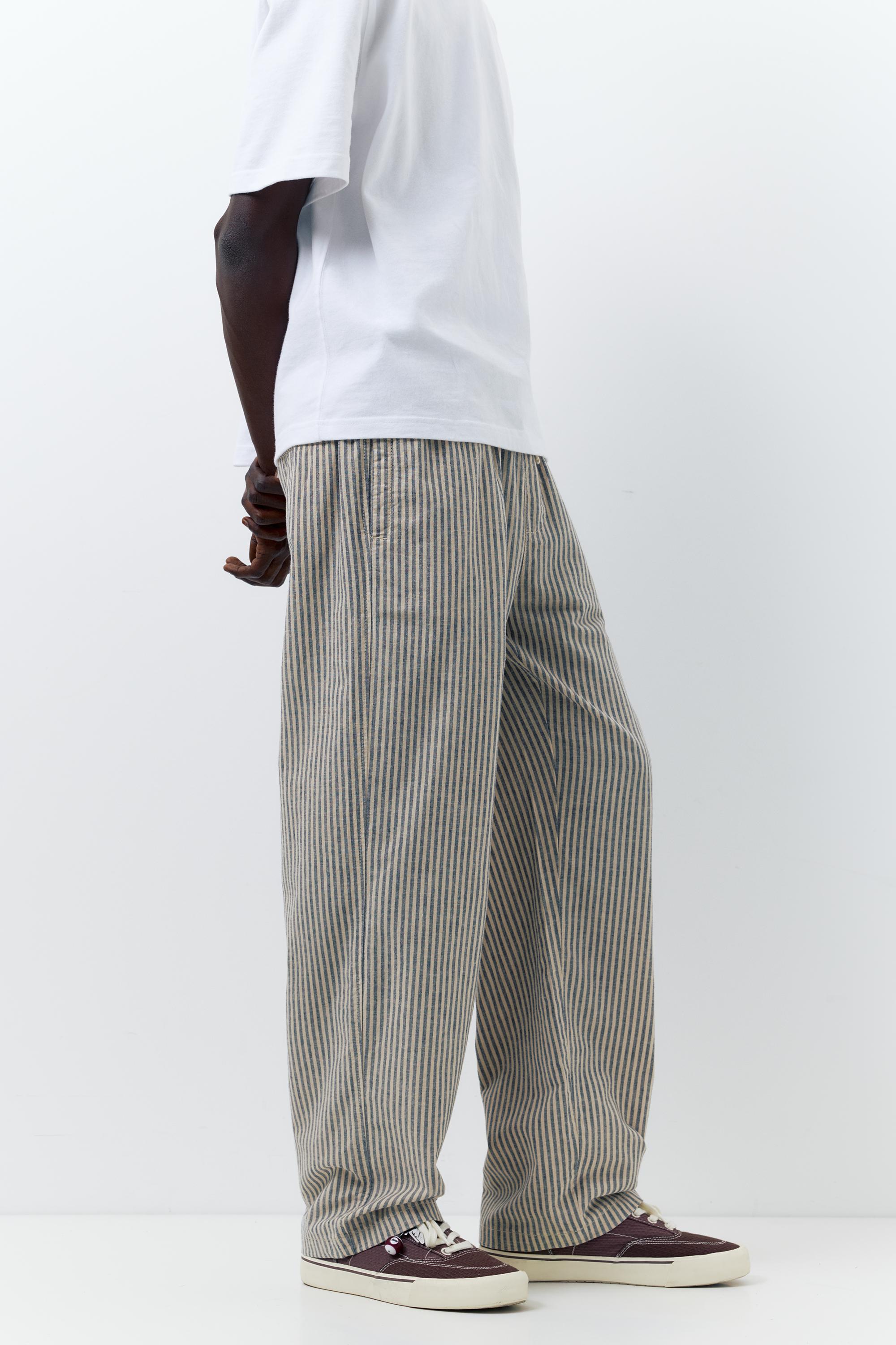 Rustik çizgili jogger pantolon - Görsel 15