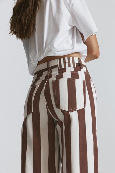 Straight-leg striped trousers — Brown 3