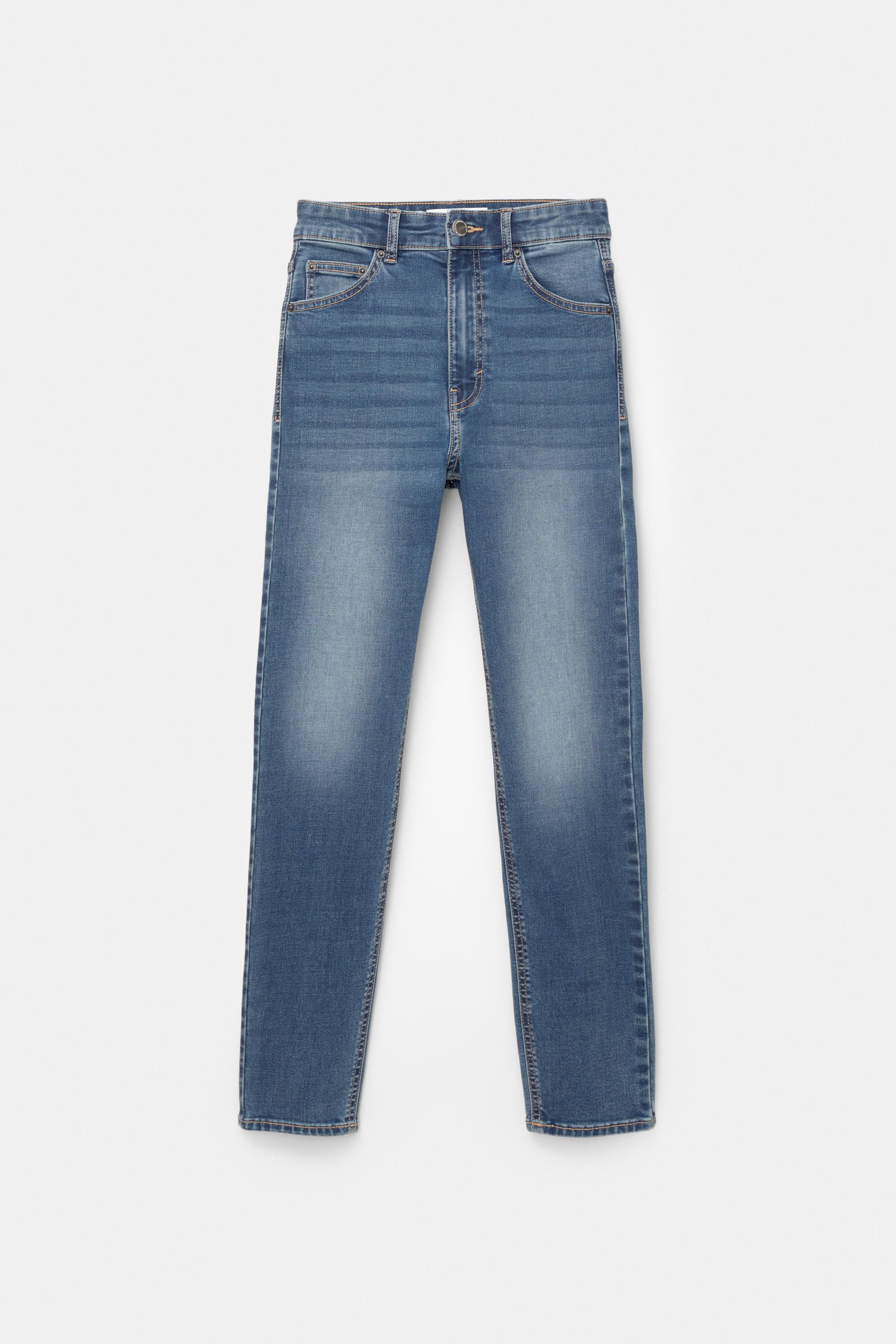 High-waist skinny jeans — Medium blue