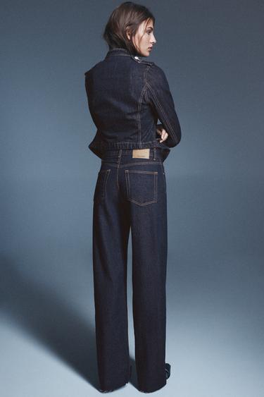 High-waist wide straight-leg jeans — Ink blue 2