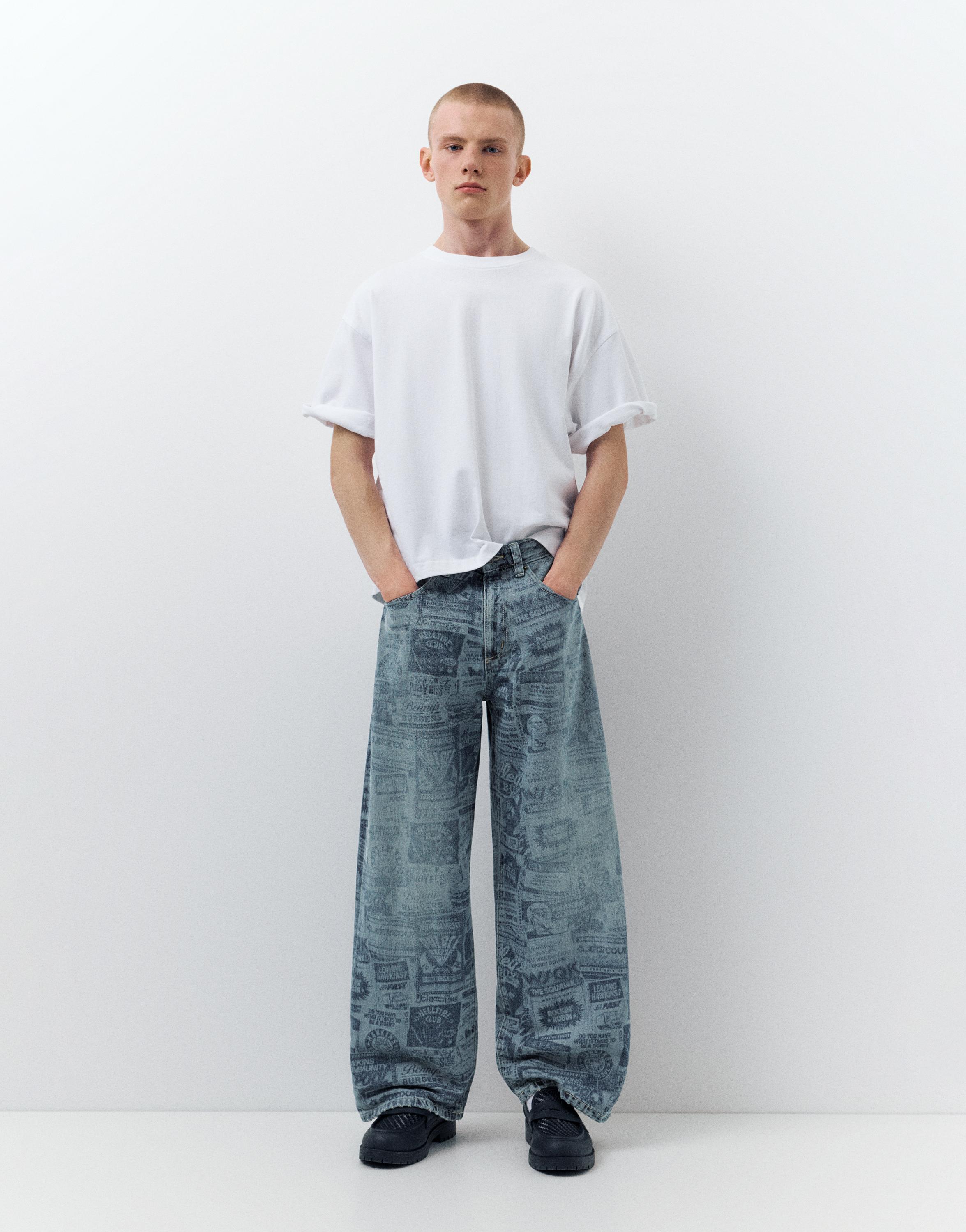 Stranger Things wide-leg jeans — Medium blue