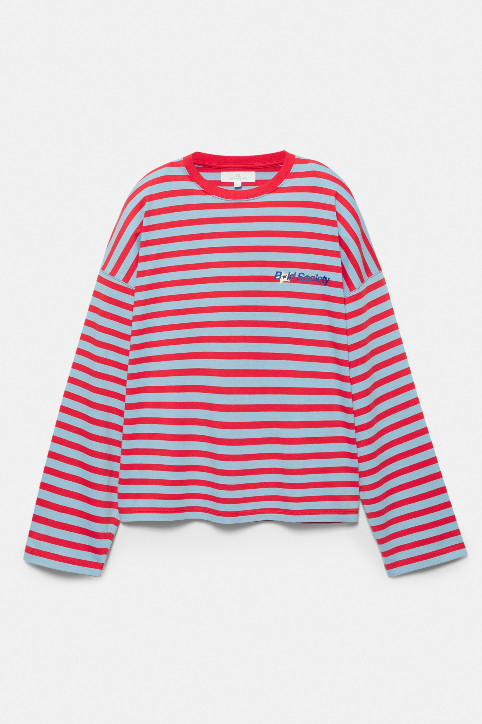 Yazı detaylı çizgili t-shirt - Görsel 2