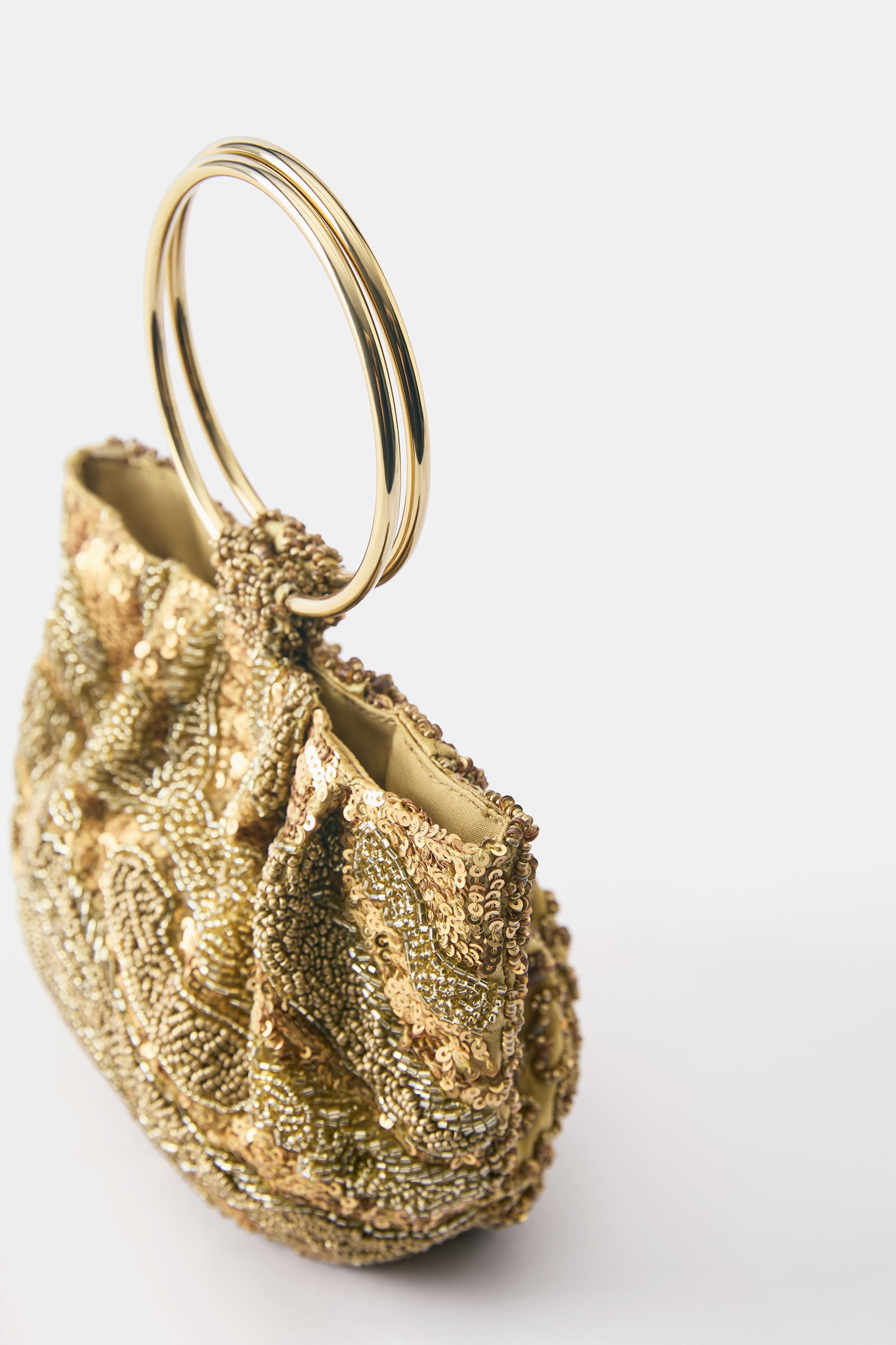 Beaded handbag — Gold