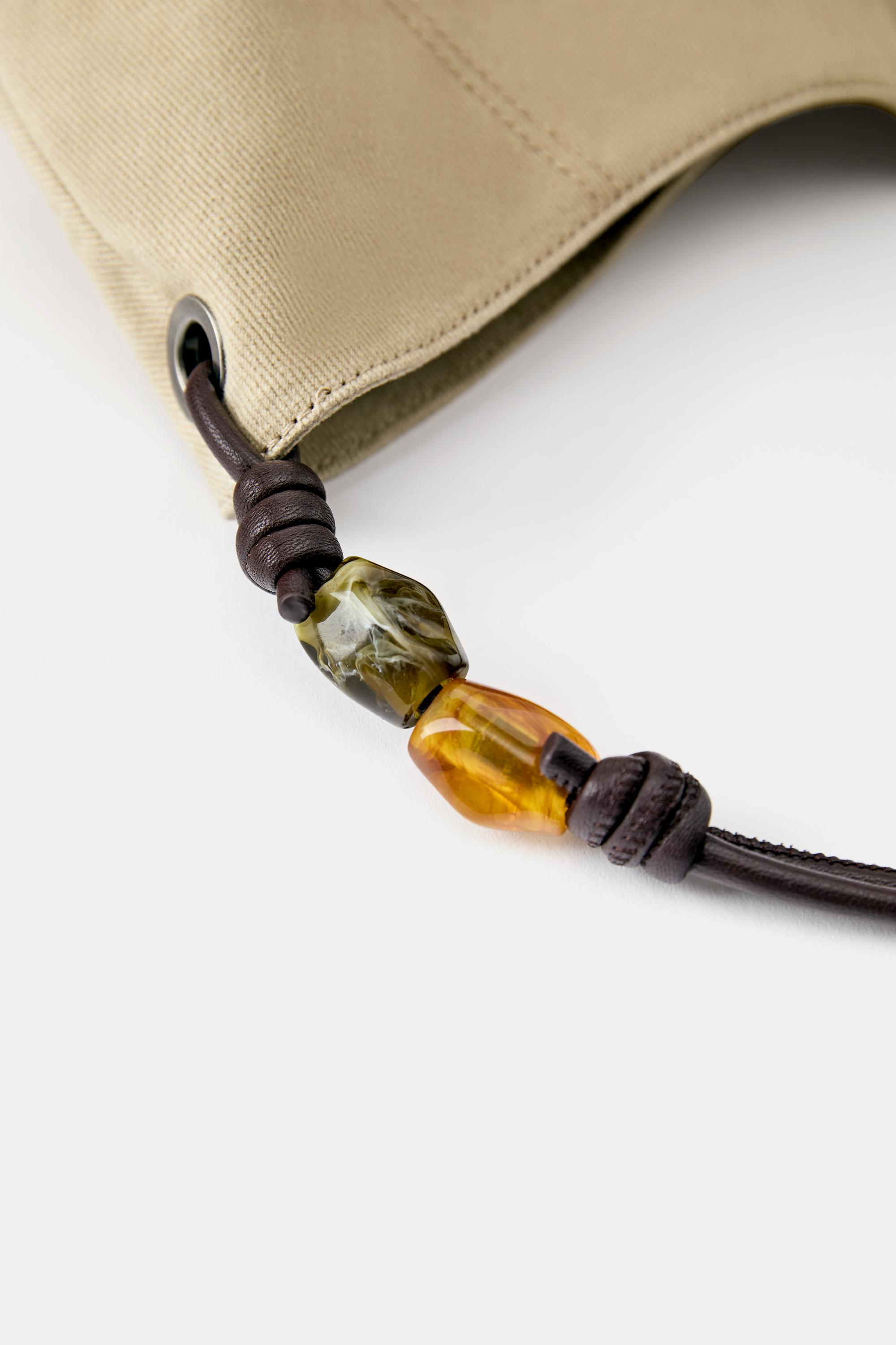 Beaded tote bag — Leather
