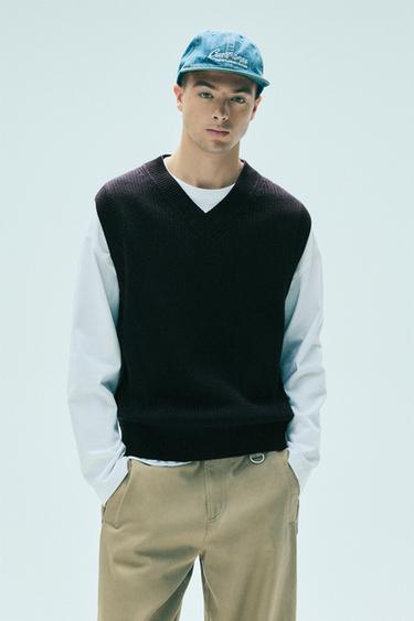 Knit vest — Navy 1