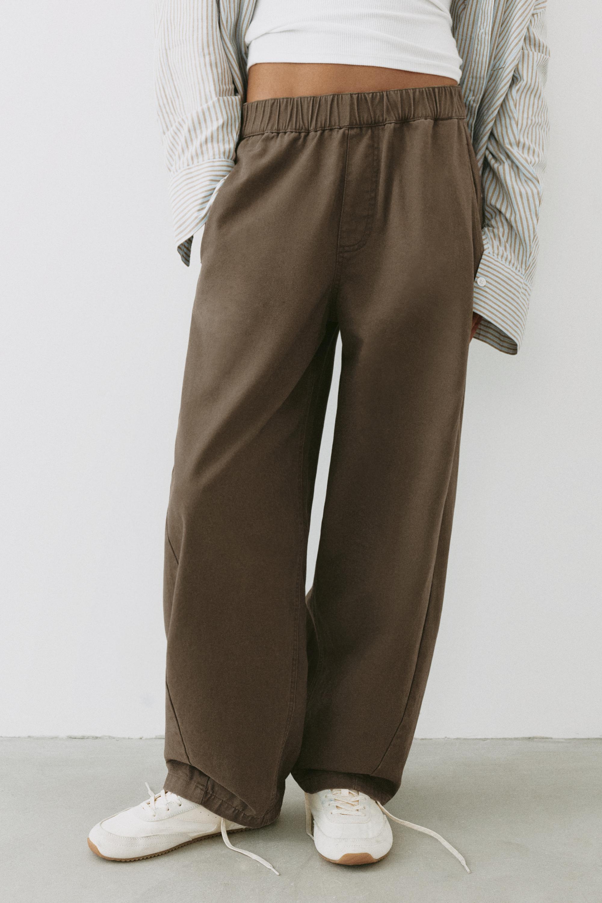 Barrel trousers — Brown