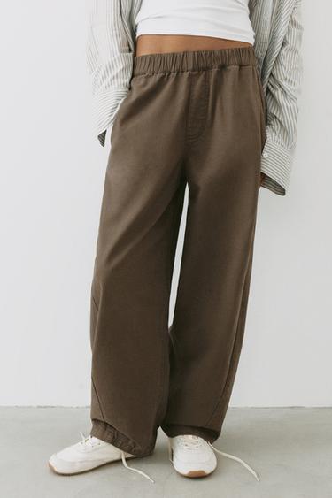 Barrel-leg trousers — Brown 2