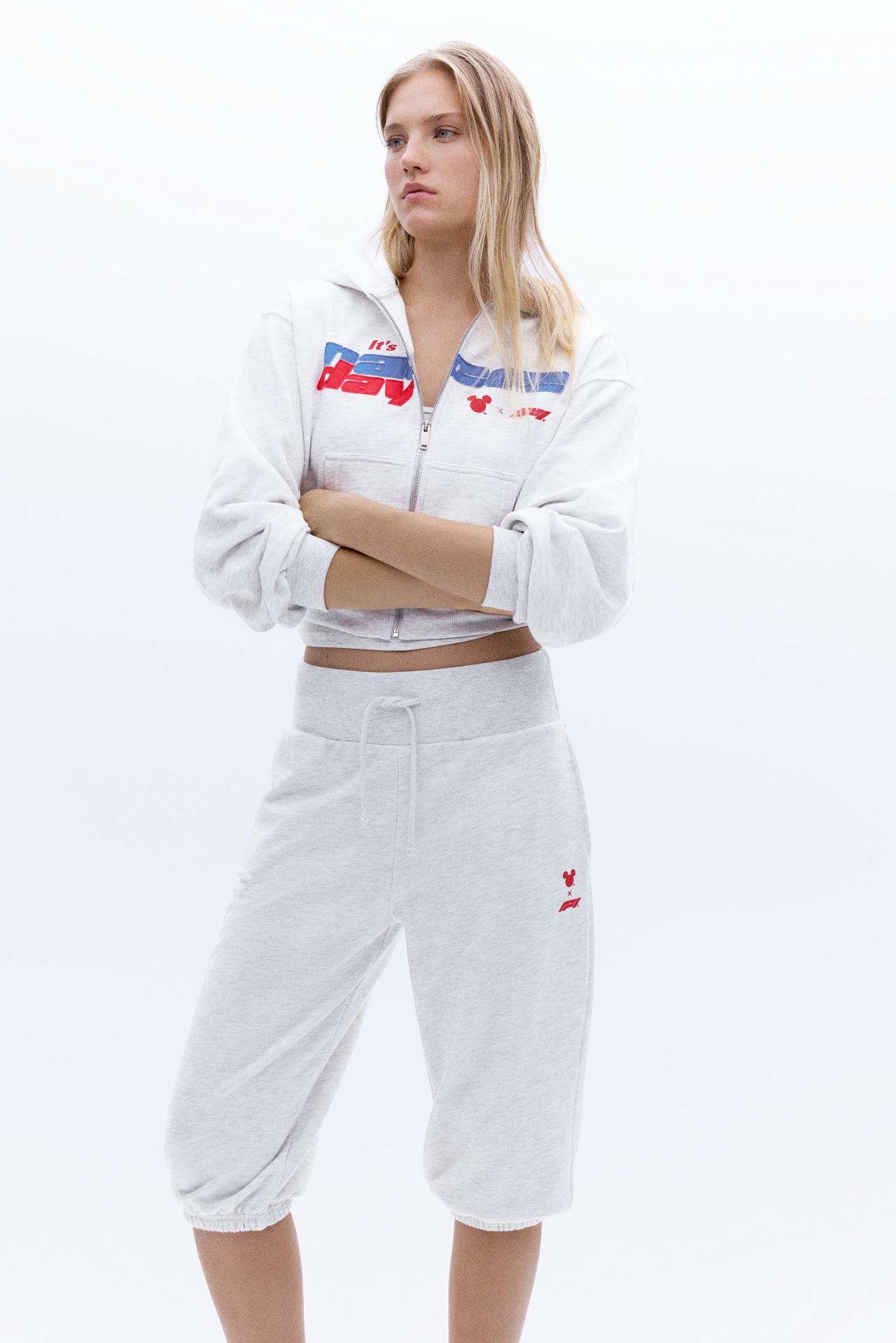 Disney x F1 capri sweatpants — Grey marl
