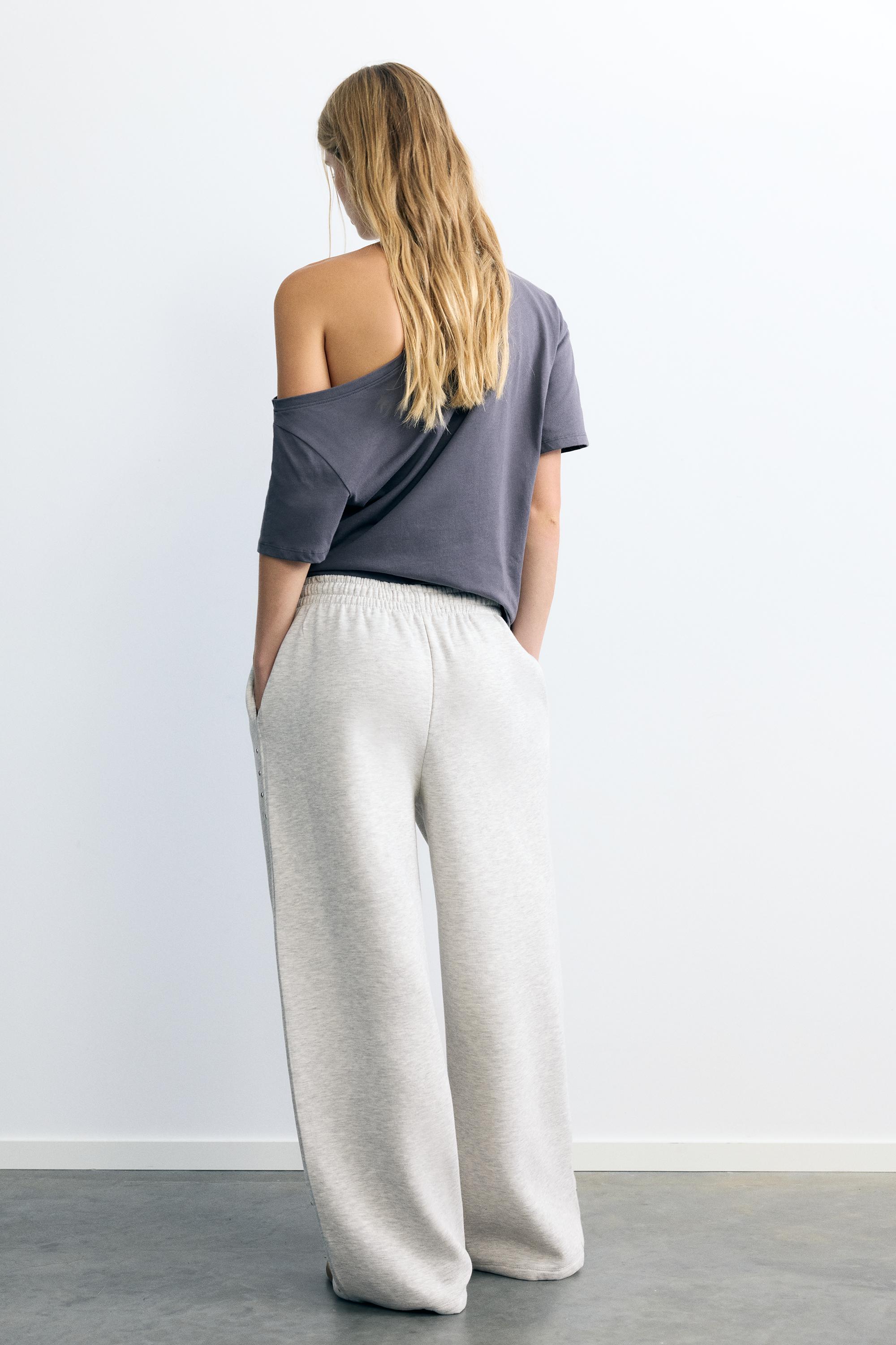 Studded joggers — Grey marl