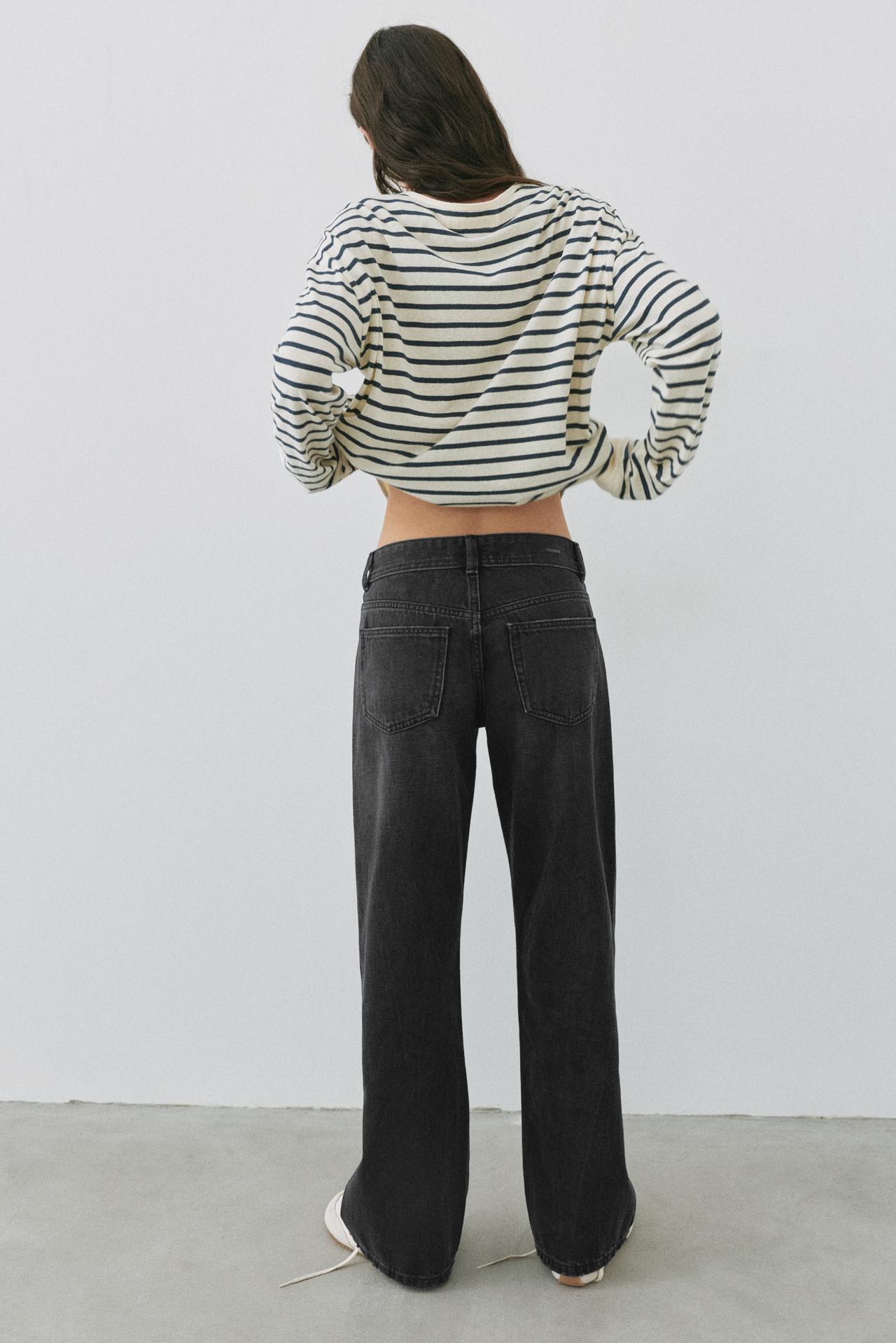 Low-rise straight-leg jeans — Black tone