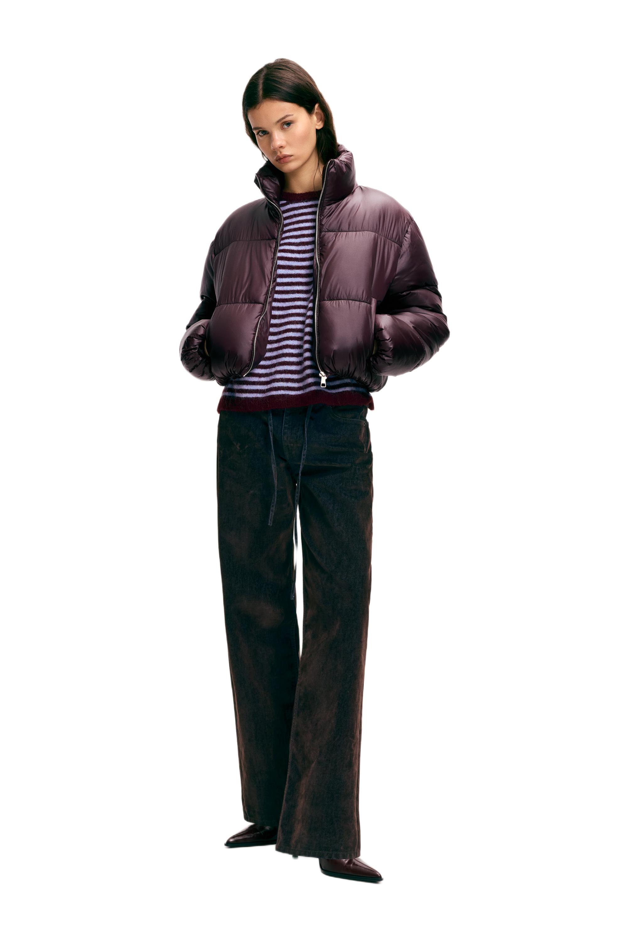 Puffer jacket with a shimmery finish — Burgundy