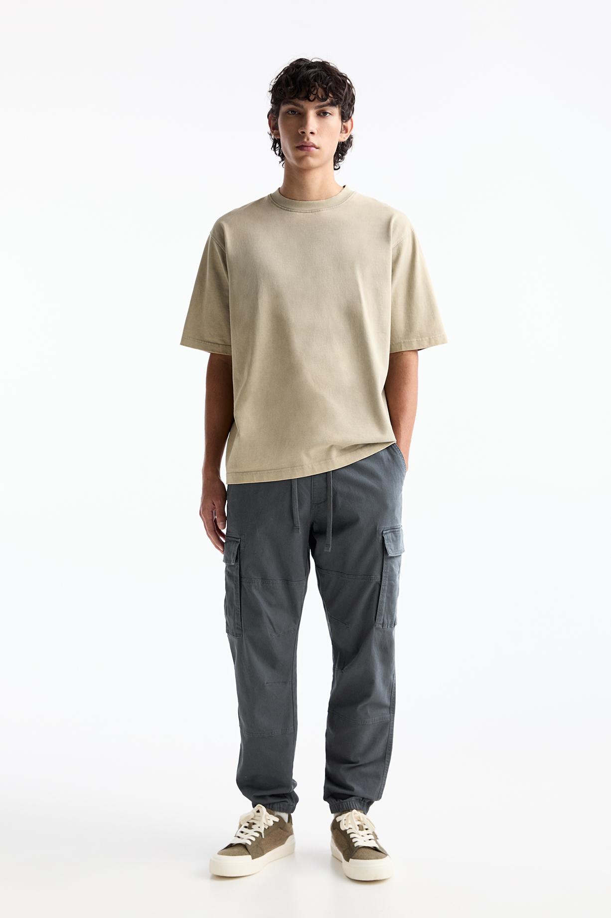 送料無料】 プルアンドベアー メンズ カジュアルパンツ カーゴパンツ ボトムス Pull&Bear 格好よ herringbone cargo  pants