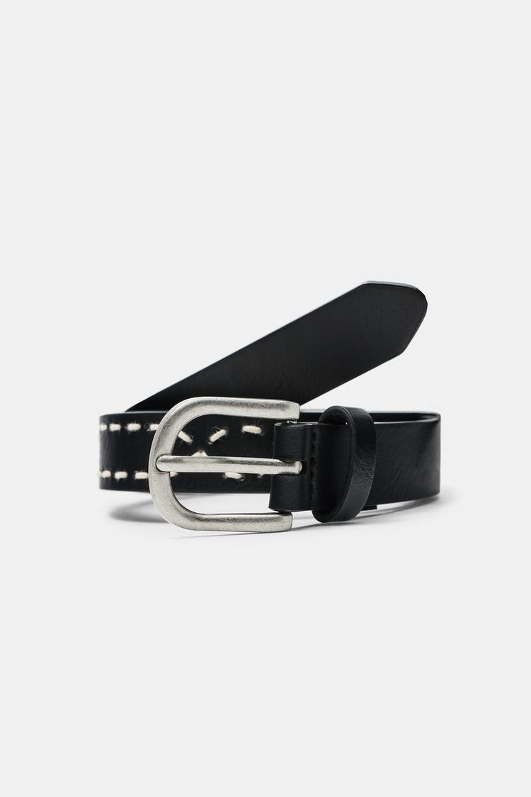 Stitched belt — Black