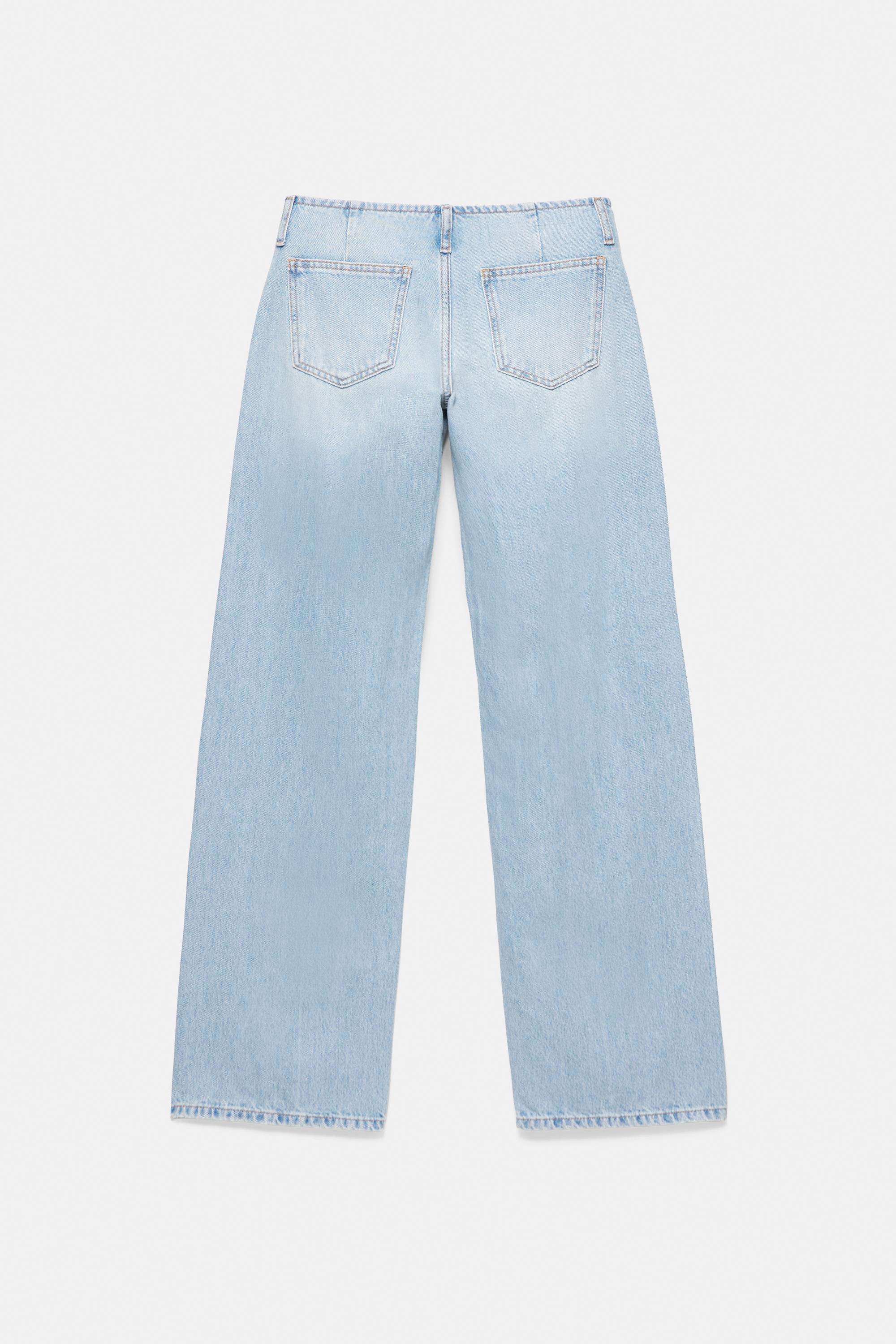 Low-rise straight-leg jeans — Pale blue