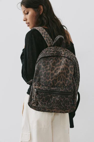 Leopard print canvas backpack — Leopard 2