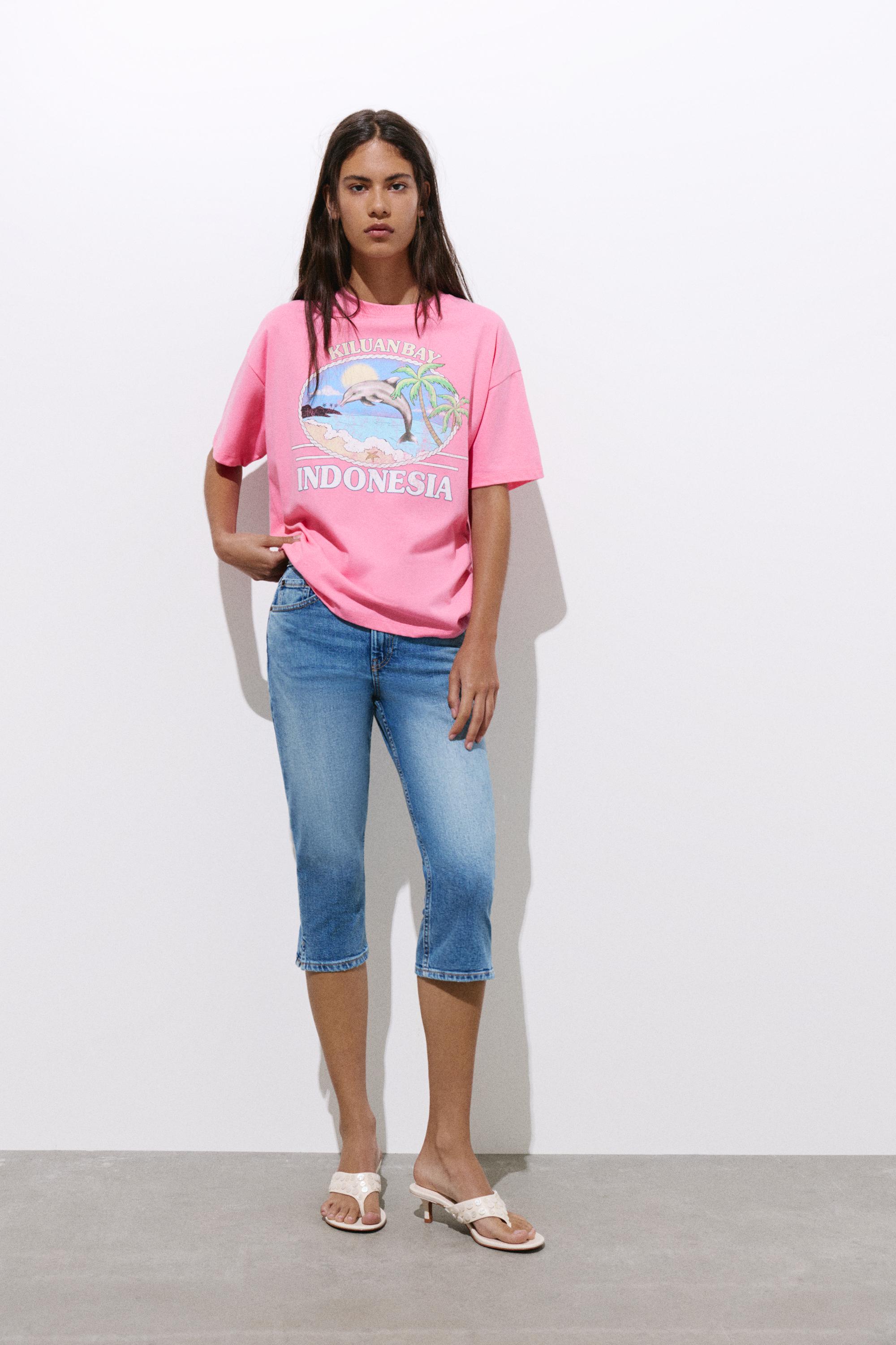 Indonesia dolphin graphic T-shirt — Pink