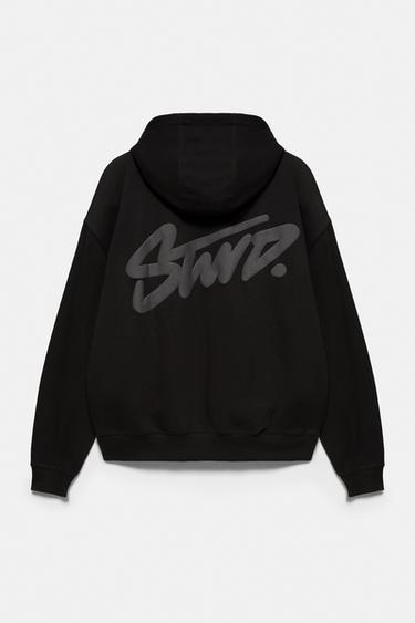 STWD logo boxy hoodie — Black 7