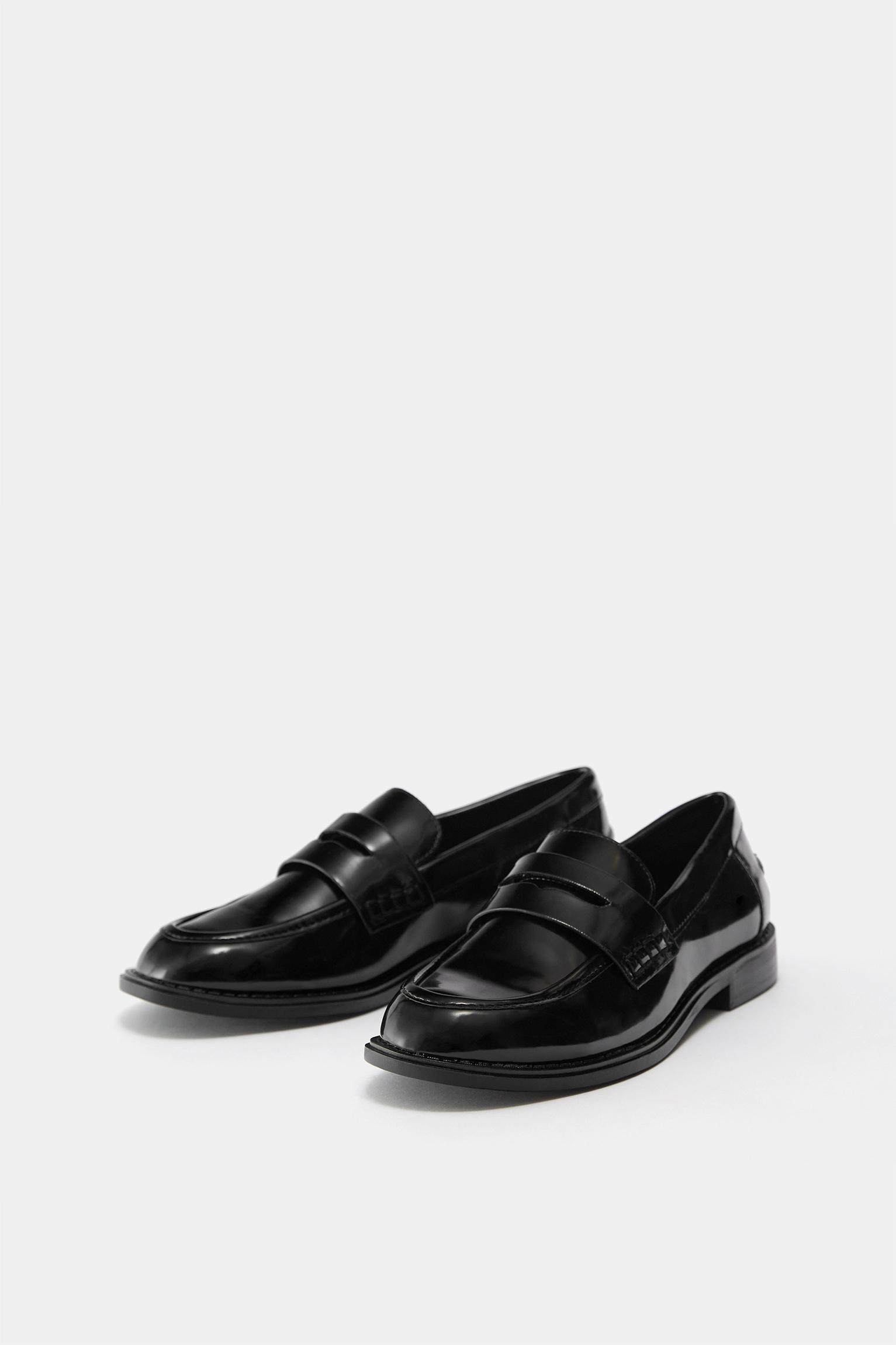 Faux patent loafers — Black
