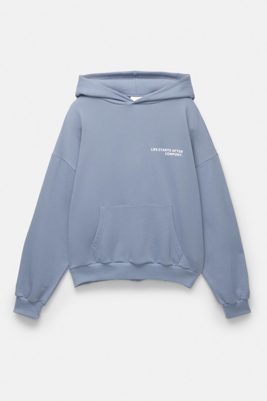 Pullover Hoodie Pull And Bear Babyblau Hoodie Vacid Sweater Peso