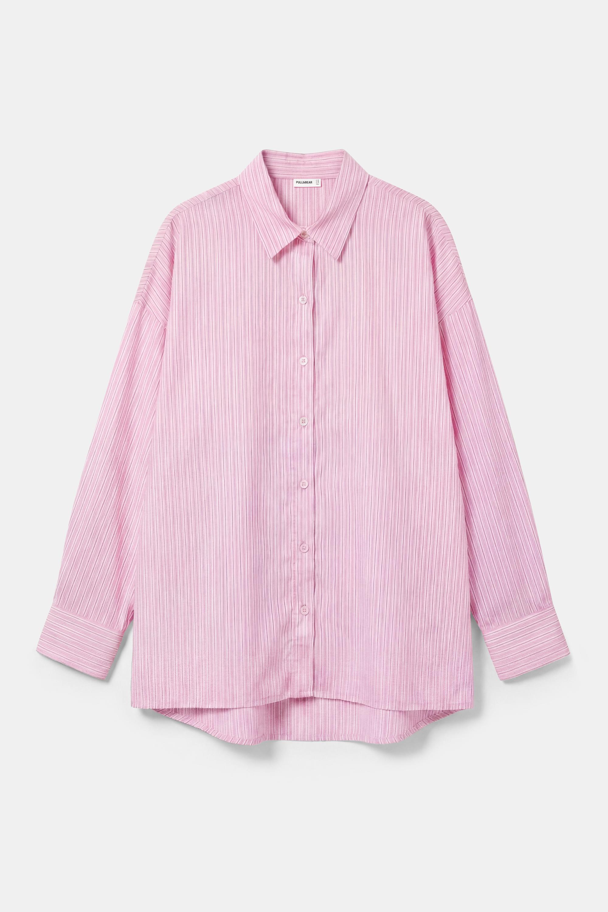Striped oversized shirt — Pink