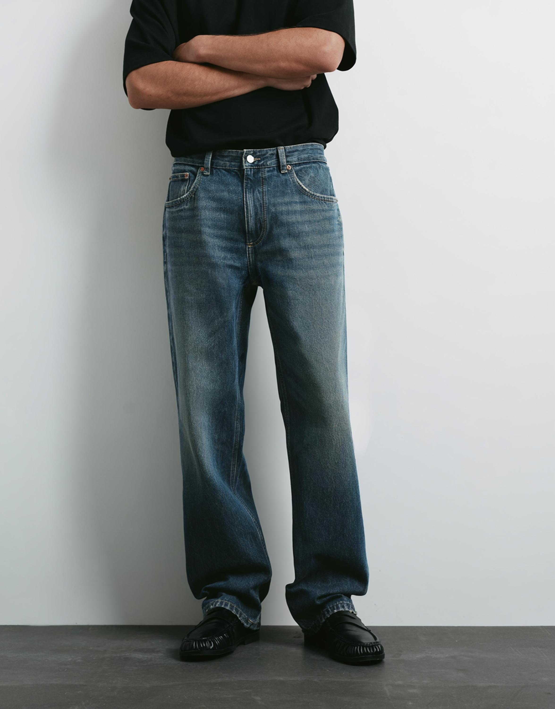 Straight-leg jeans — Dark blue