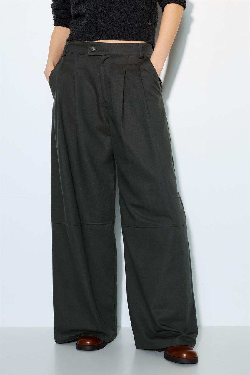 PULL&BEAR Wide-leg double dart trousers