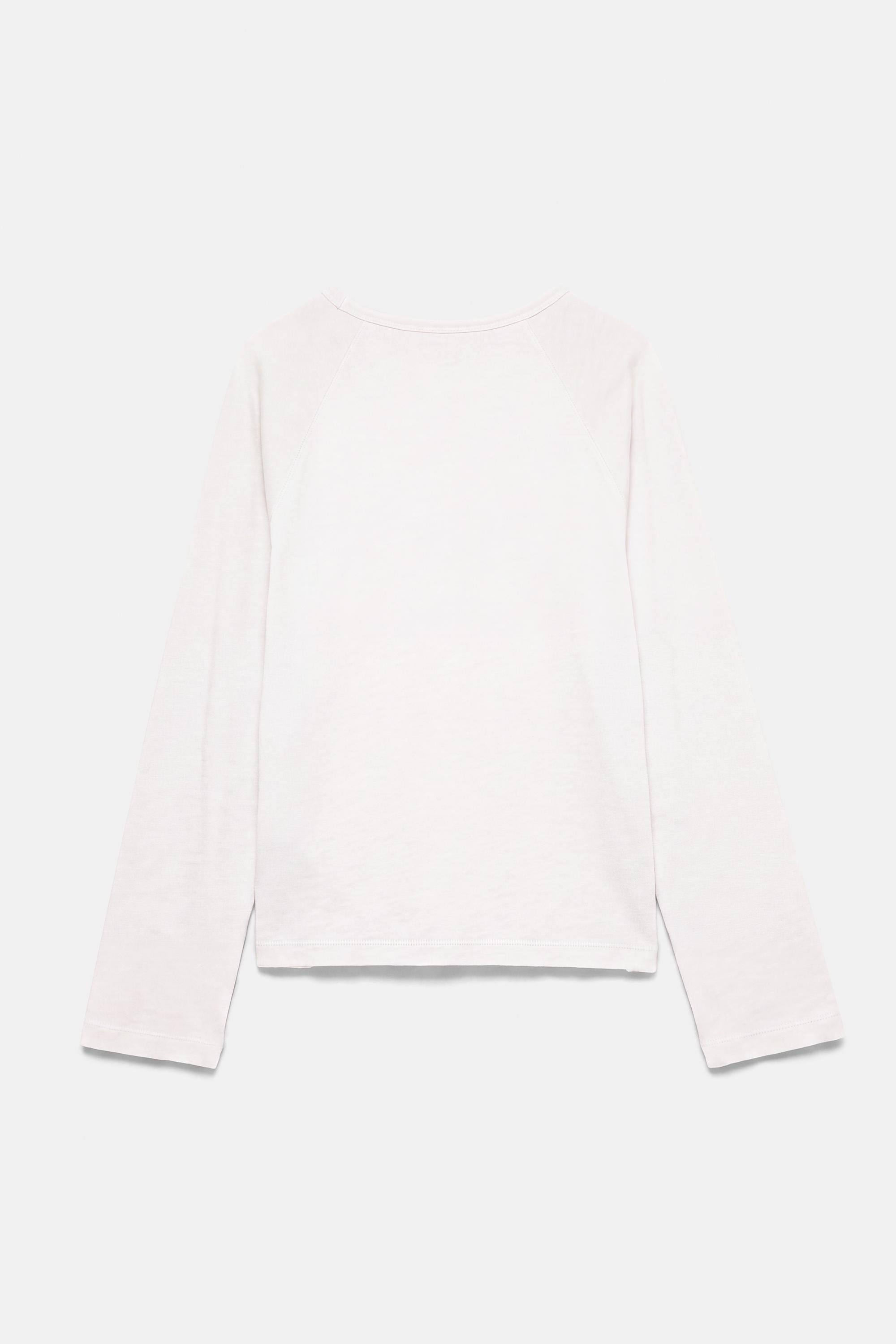 Long sleeve raglan T-shirt — Off white