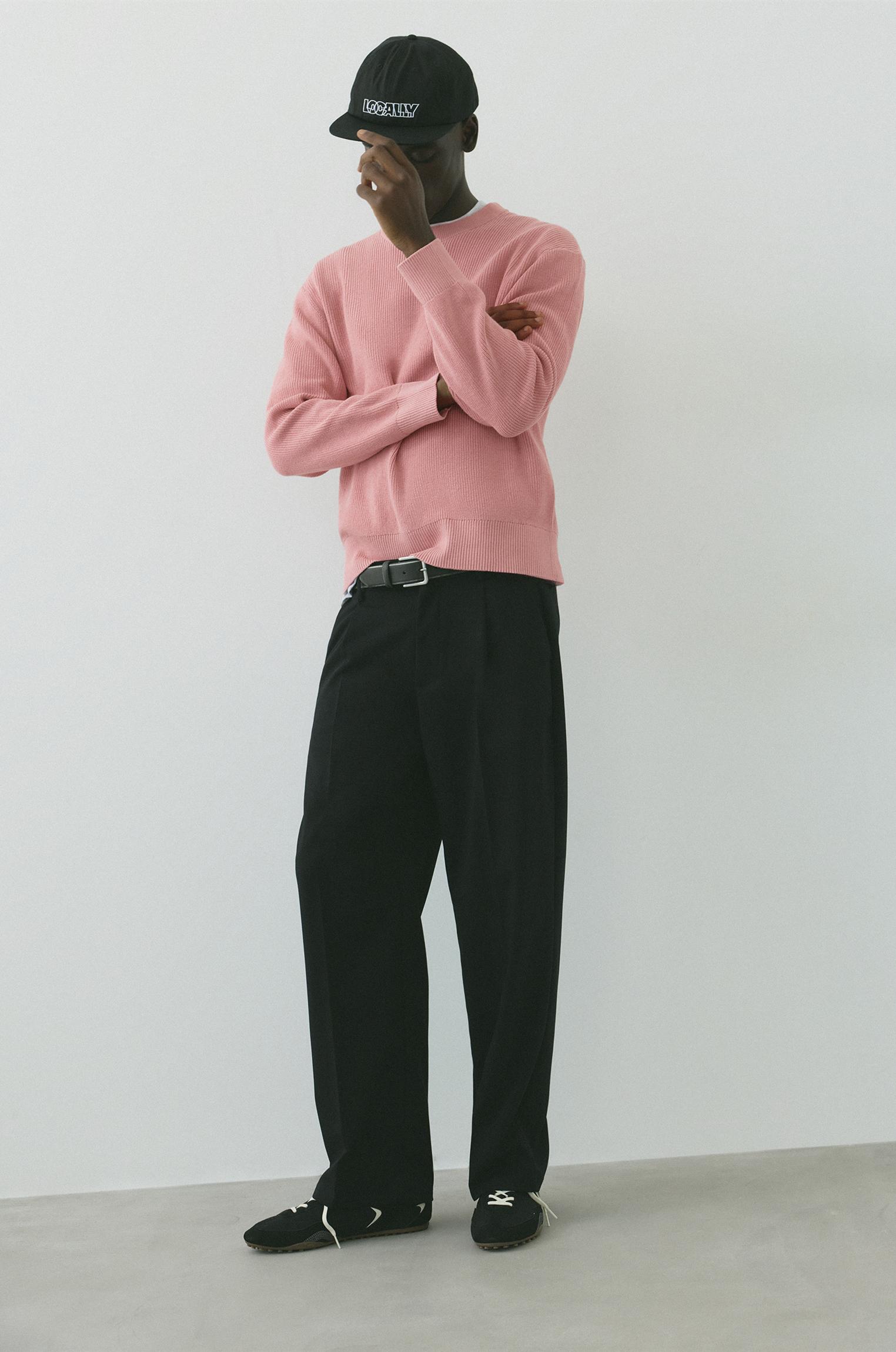 Wide-leg tailored trousers — Black