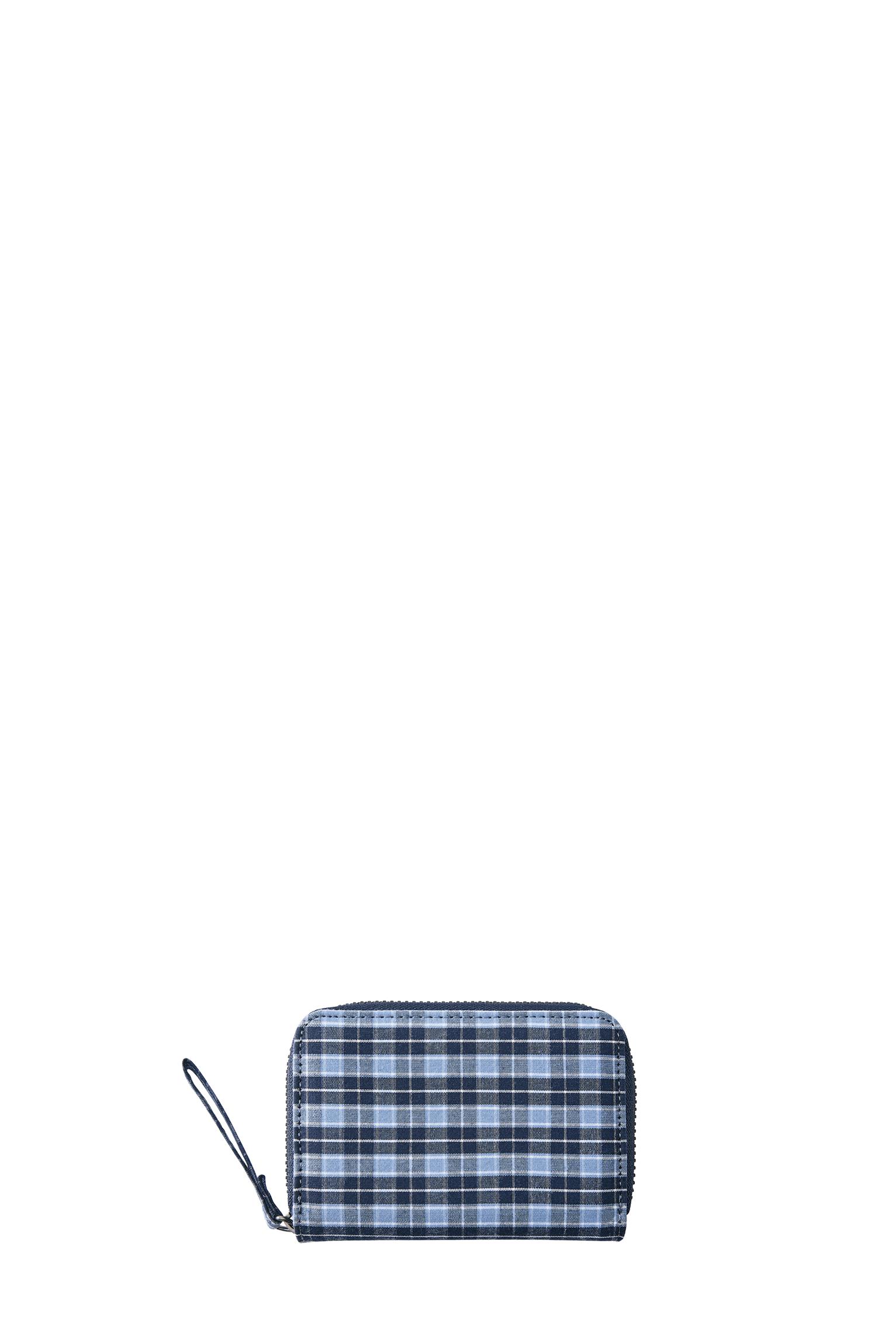 Check coin purse — Blue
