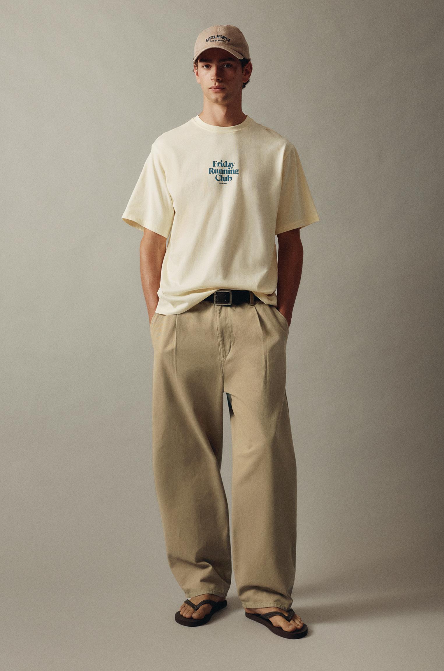 Baggy darted chinos — Beige