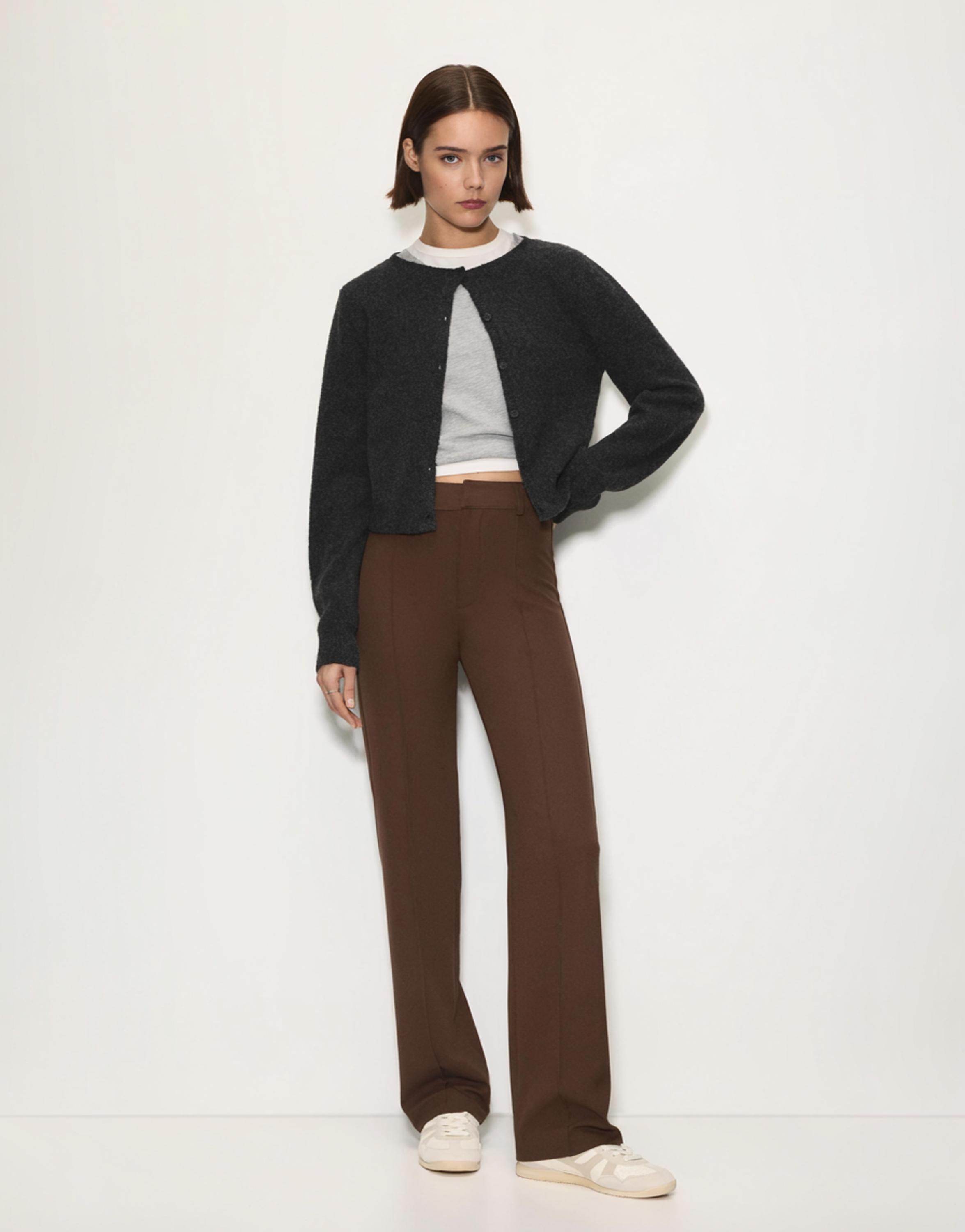 Smart trousers with seam detail — Brown