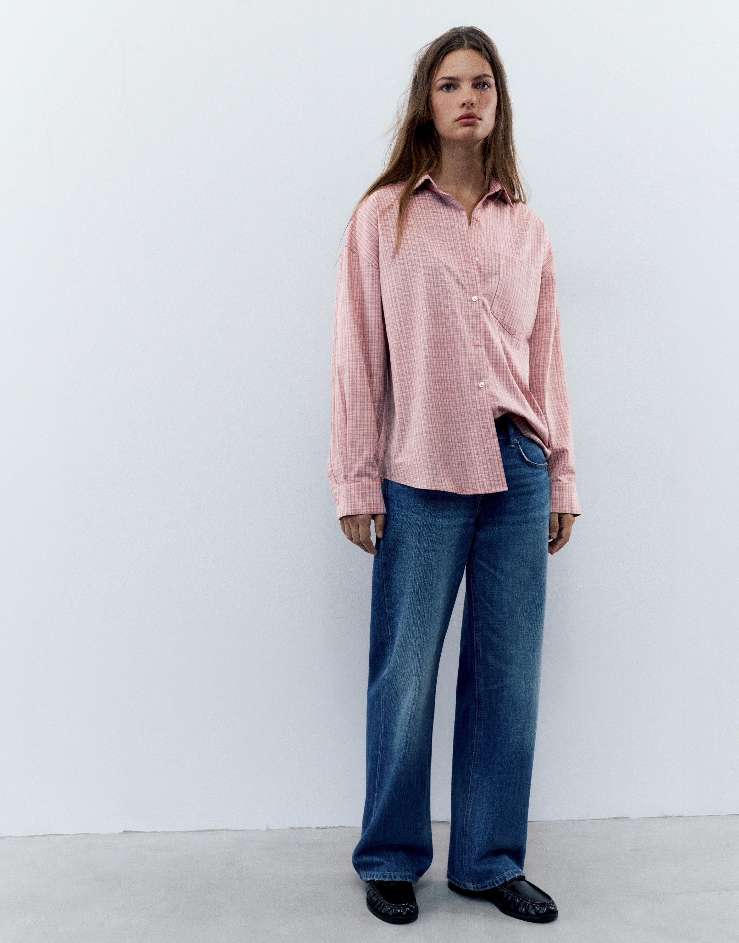 Pull&Bear Kareli cepli gömlek görsel 8