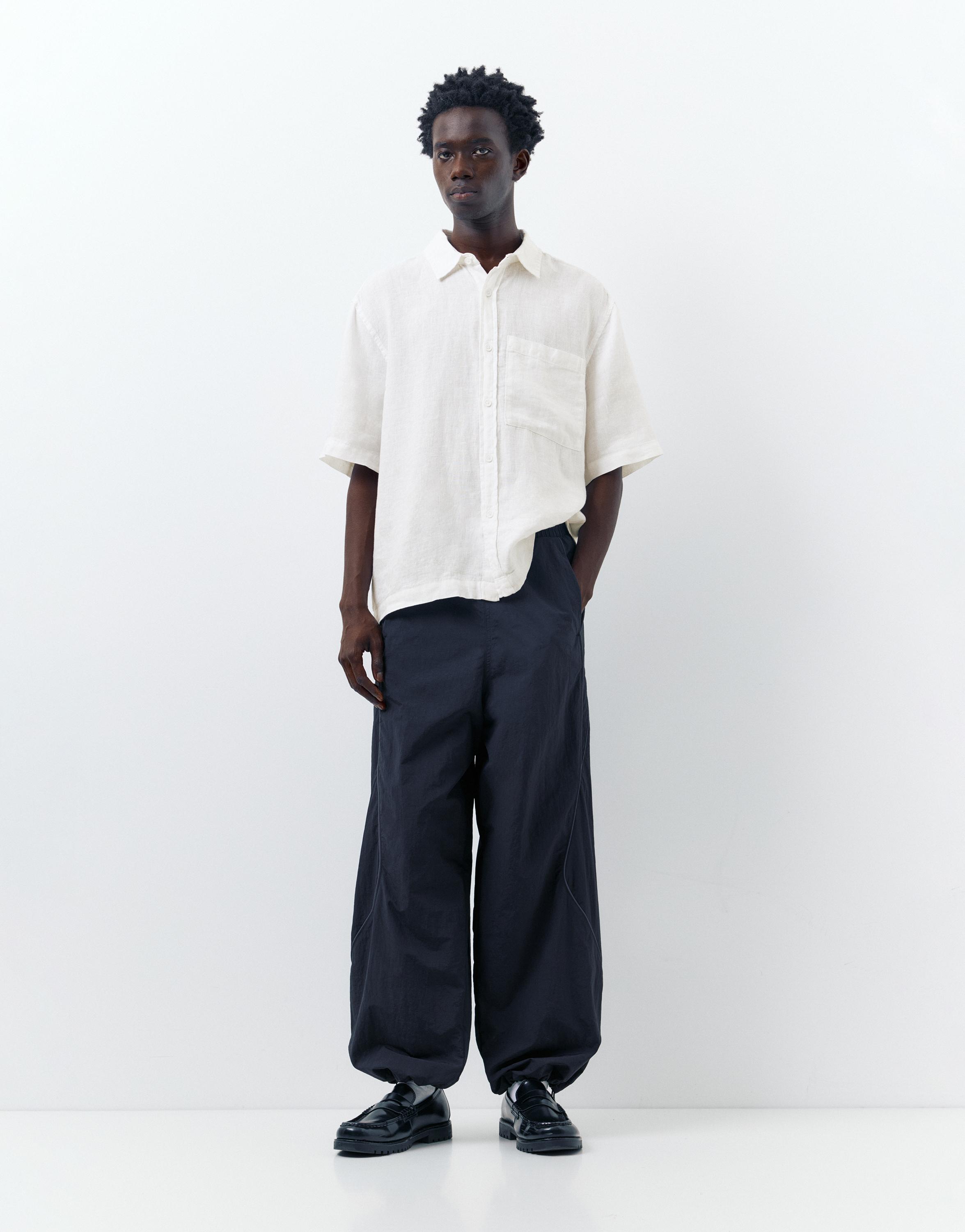 %100 keten kısa kollu gömlek - Görsel 44