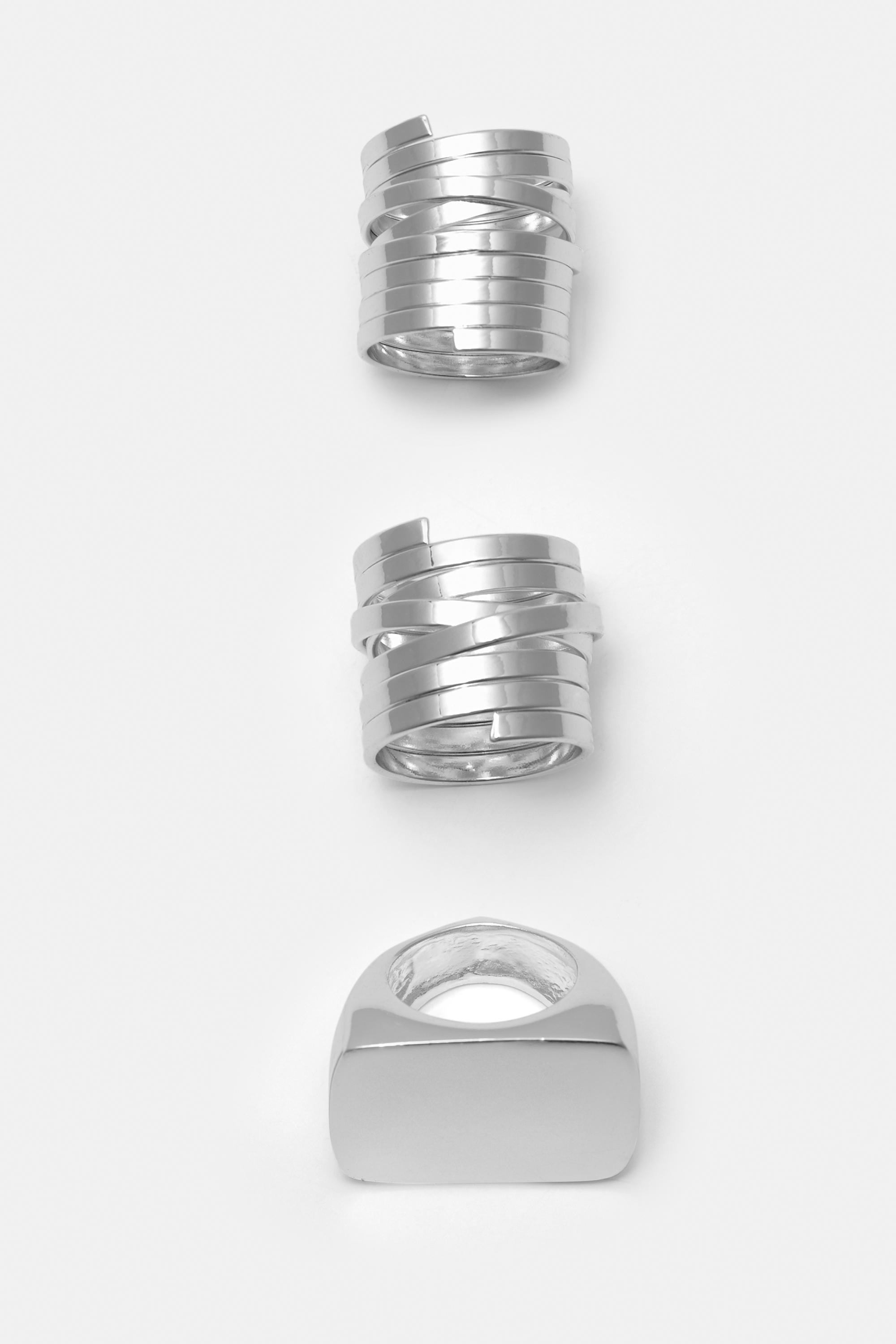 3er-Pack Metallisierte Ringe