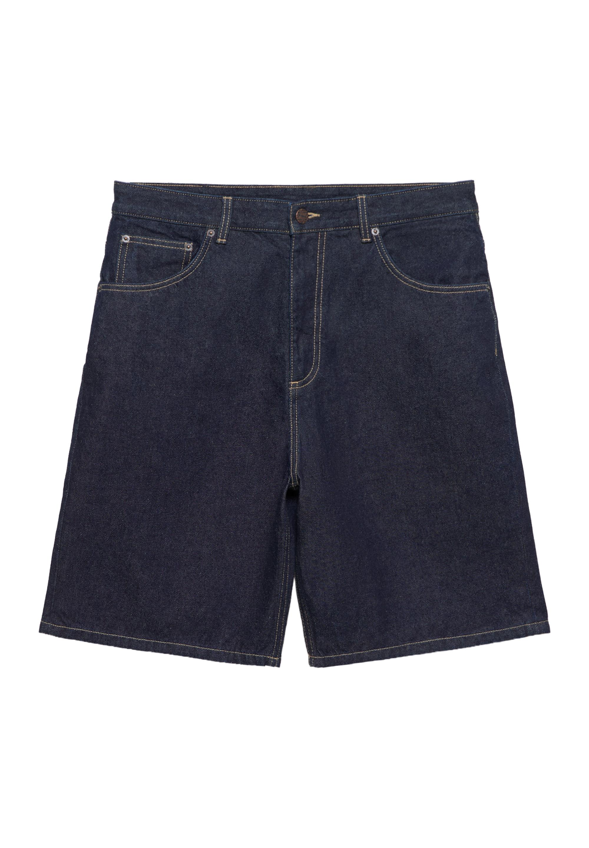Baggy denim Bermuda shorts — Navy