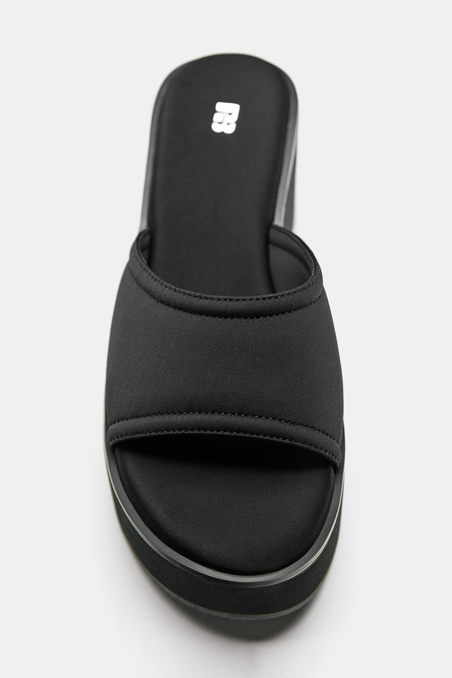 Platform wedge sandals — Black