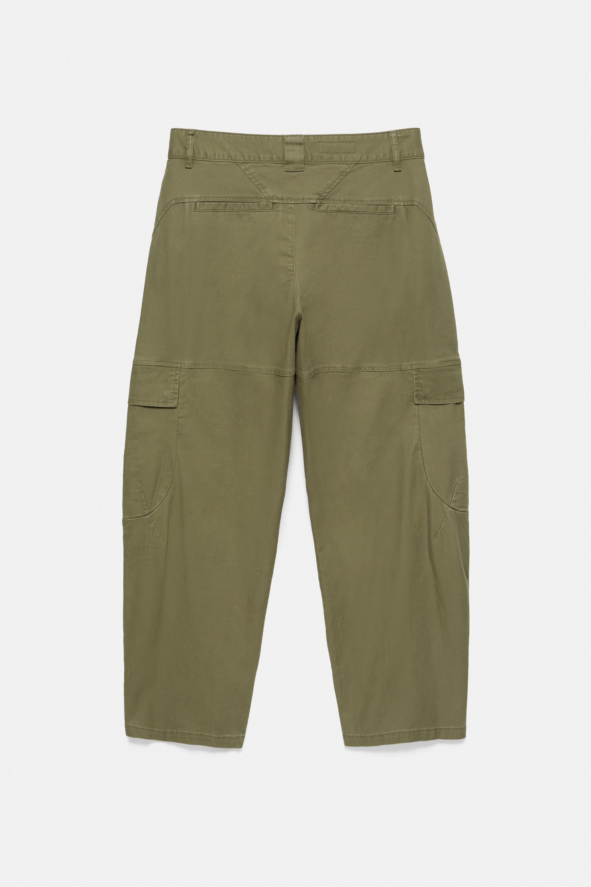 Barrel cargo trousers — Khaki