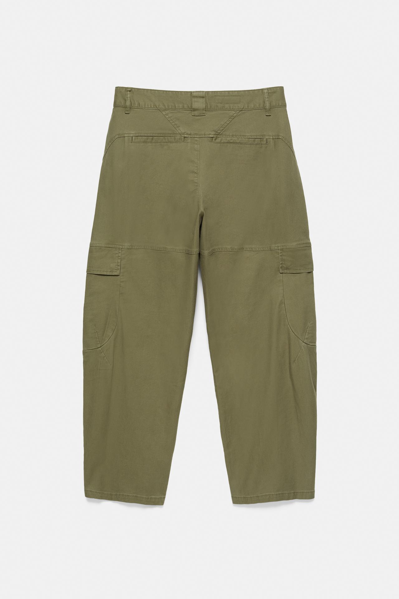 Barrel-leg cargo trousers — Khaki