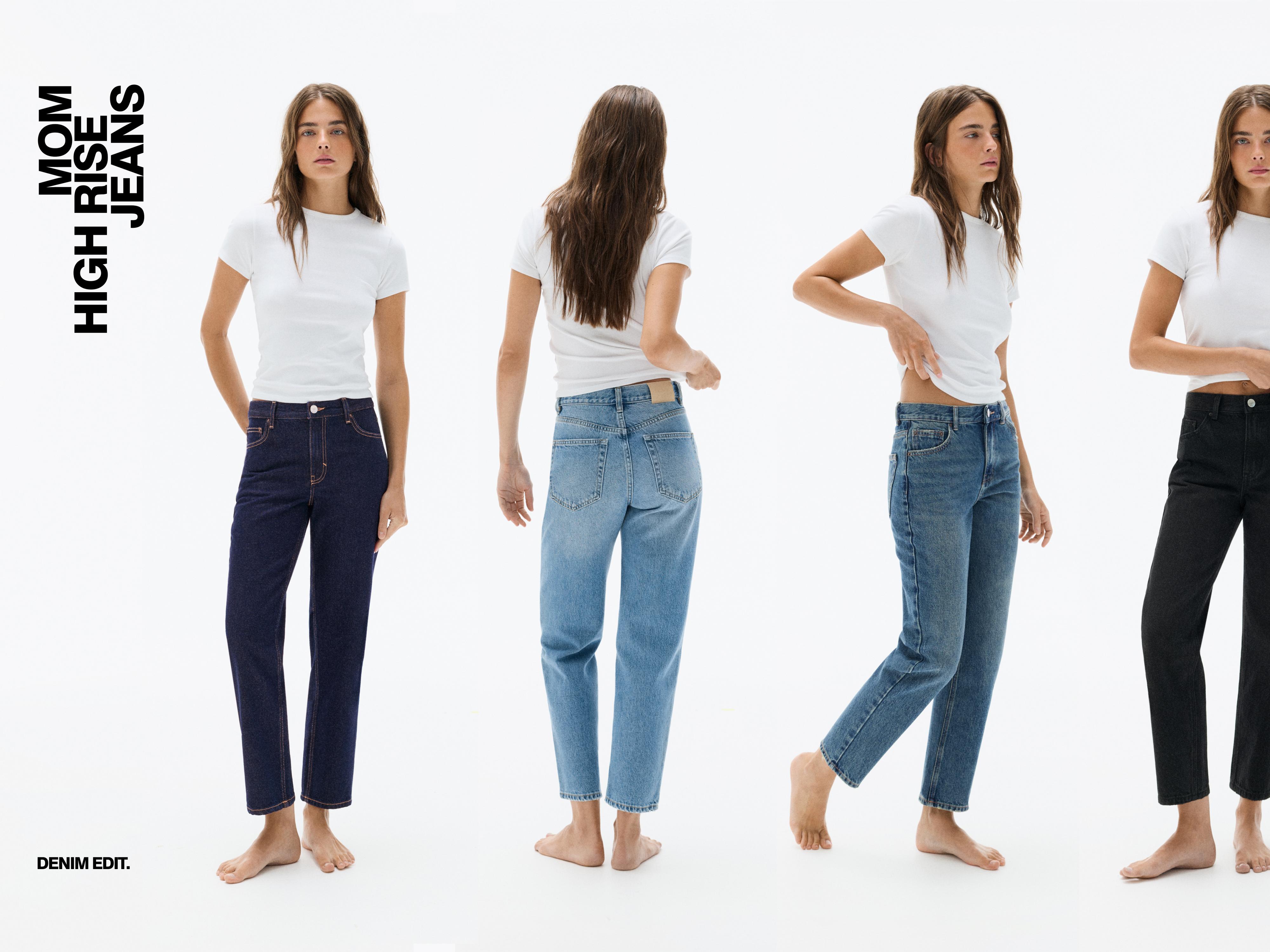High-waist mom jeans — Medium blue
