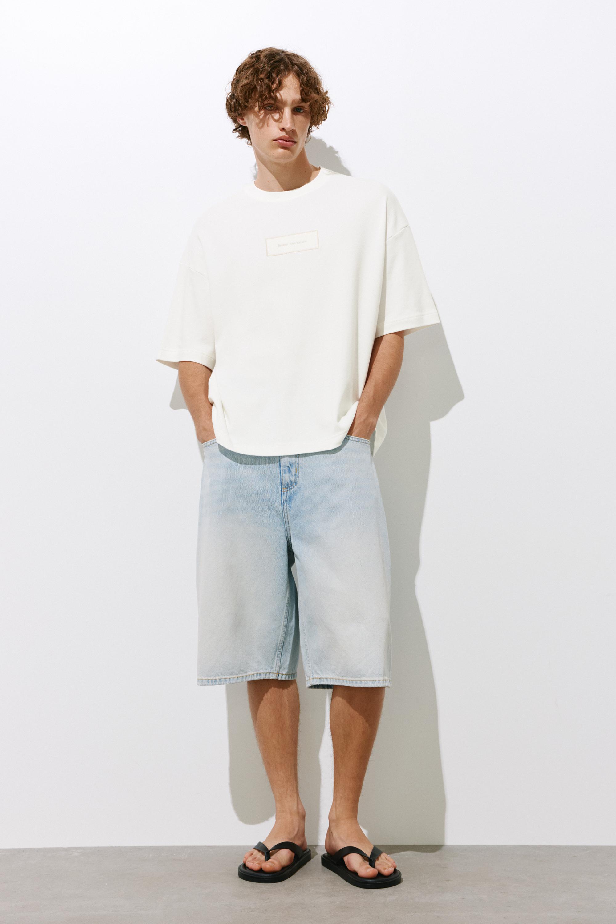 Short sleeve sweatshirt with graphic — Off white