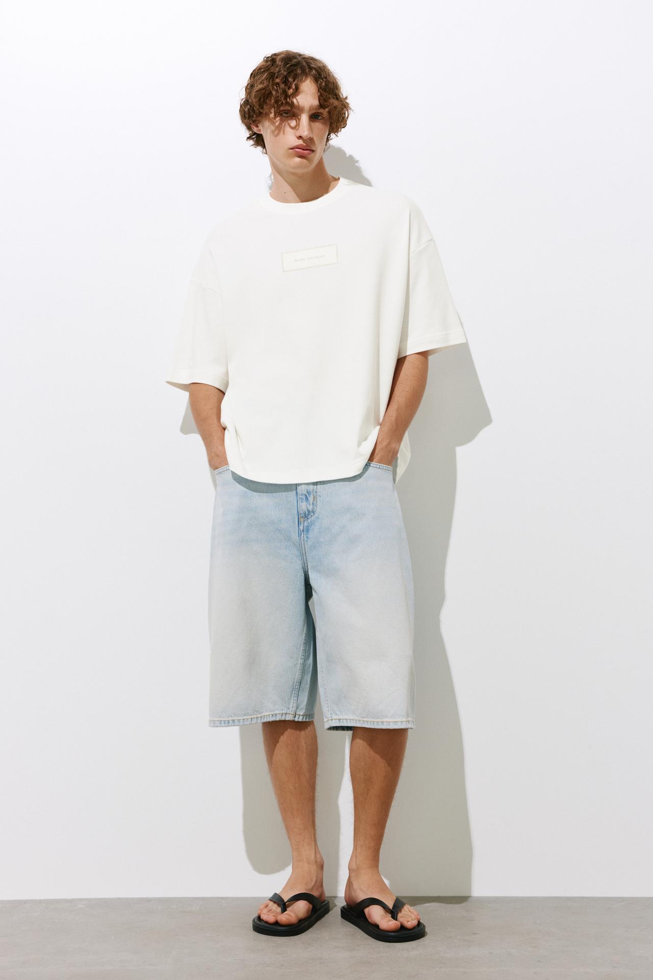 Short sleeve sweatshirt with graphic — Off white