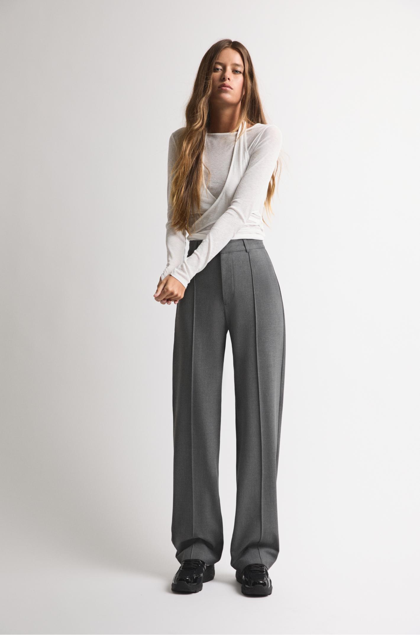 Smart trousers with seam detail — Grey