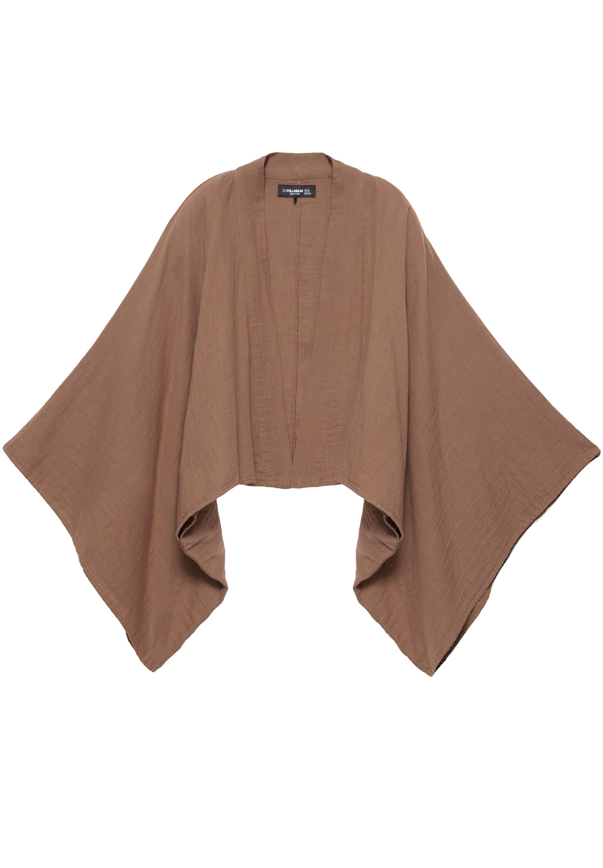 Short chiffon kimono — Brown